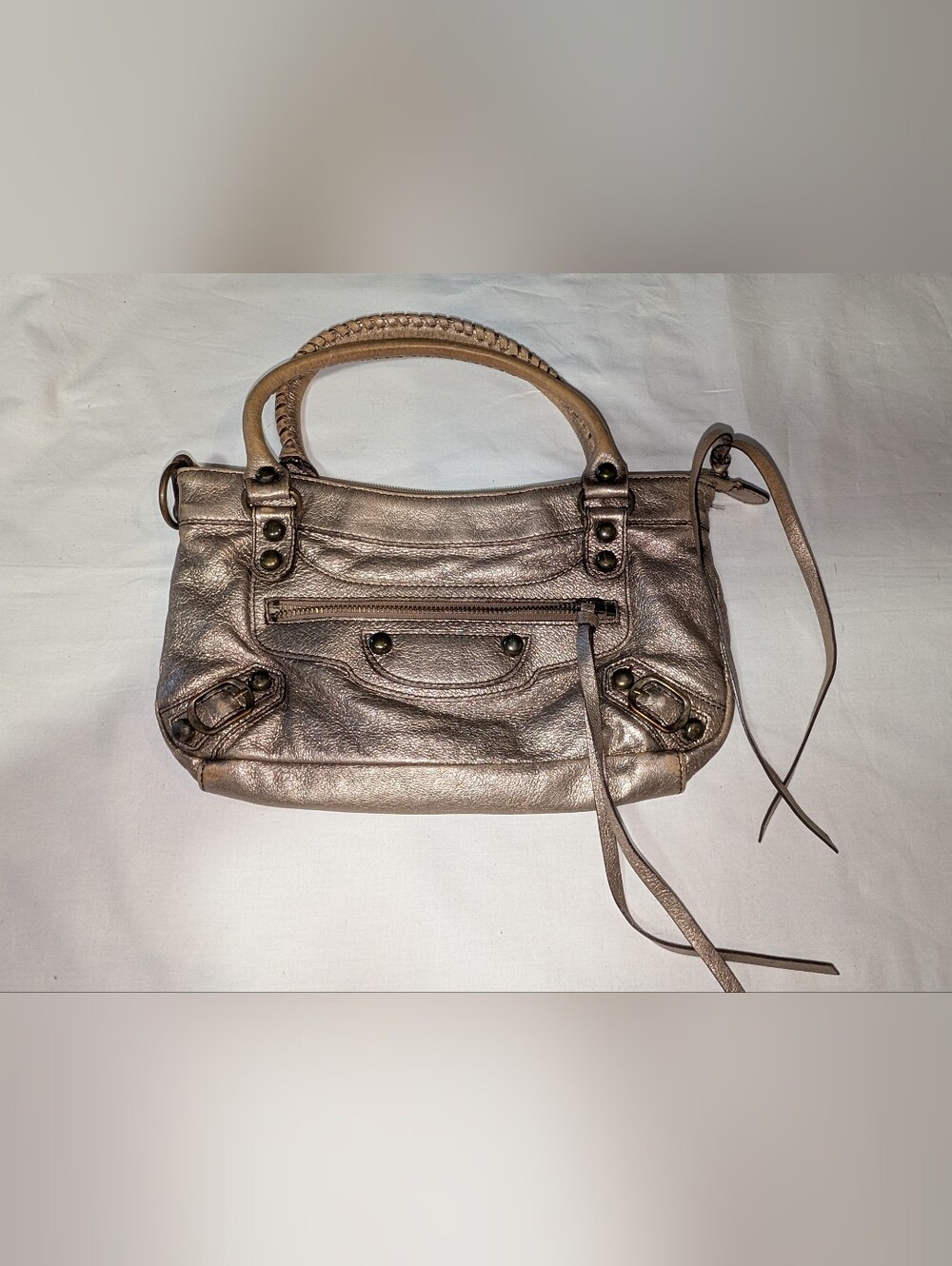 Y2K Pink Metallic Leather Small Bag